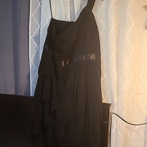 One shoulder black dress